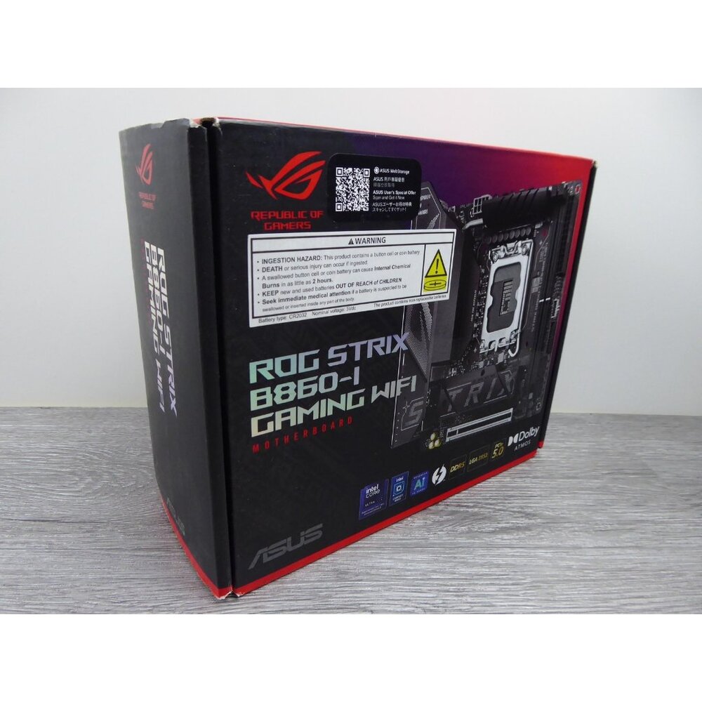 ASUS ROG Strix B860-I Gaming WiFi Motherboard LGA1851 DDR5 PCIe 5.0 Mini-ITX